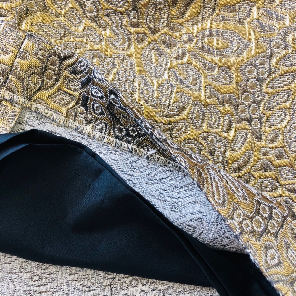 Loft metallic gold jacquard mini skirt Sz xxs - Picture 5 of 7